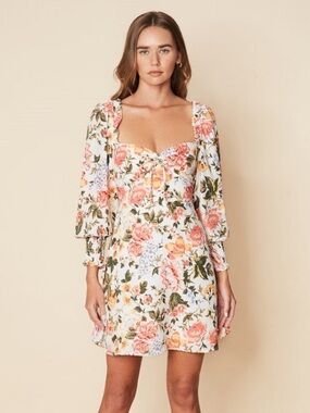 Faithfull the Brand Arianna Mini Dress in Teatro Floral Print Size M/6